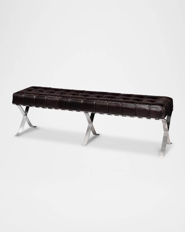 Catalunya Leather Bench, 60"
